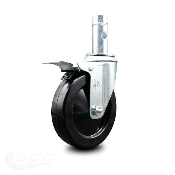 5 Inch Scaffold Caster w/ 1-3/64 Inch Round Grip Ring Stem